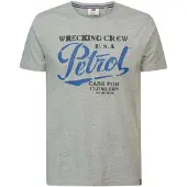 Petrol Industries Shirt 'Classic' nachtblauw / enziaan / grijs gemêleerd