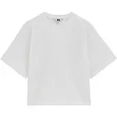 We fashion oversized T-shirt - wit Meisjes Katoen Ronde hals Effen - maat 122/128