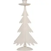 Clayre & Eef Kandelaar Kerstboom Ø 9x26 cm Grijs Metaal
