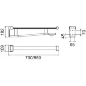 Keuco wc draagarm Plan Care 700mm, chroom lichtgrijs