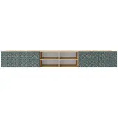 MargaretHadas24 Margaret Hadas24 TV-kast Cali IV, tv-meubel, laag tv-meubel, 300 cm, hangend, modern design, voor de woonkamer, wandmontage, tv-meubel, kleur: groen