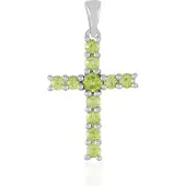 Cavill - Hanger 925 Sterling Zilver Geplatineerd - Peridoot Rond Geslepen 1,484 ct - Elegante Groene Edelsteen - Hoogwaardige Peridoot Sieraad