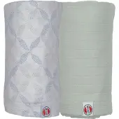 Lodger Swaddler - Hydrofiele Doeken - Groen/Blauw - 110x110cm - 2 stuks - Biologisch Katoen - Hydrofiele Luier