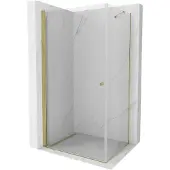 Mexen Pretoria scharnierende douchecabine 100 x 80 , transparant, goud - 852-100-080-50-00