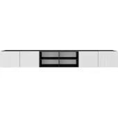 MargaretHadas24 Margaret Hadas24 TV-kast Mio IV, tv-meubel, tv-kast, 300 cm hoog, hangend, modern design, voor de woonkamer, wandmontage, tv-meubel, zwart, wit