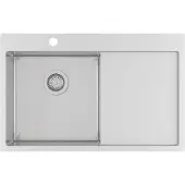 Ausmann Oder Blue rvs spoelbak 78x50cm vlakbouw en opbouw met afdruipgedeelte 1208957122
