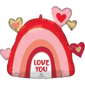 Anagram Folieballon Love Rainbow 66 X 58 Cm Roze/rood/goud