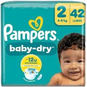 Pampers 2x Baby Dry Luiers Maat 2 (4-8kg) 42 Stuks