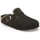 Birkenstock Leren klompen Boston Shearling (Regular pasvorm) mokka (36), Leer, Bruin, Plat, Geen, Casual 1020567