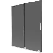 Mexen Velar badwand 2-delig schuifbaar 140 x 150 , grafiet, chroom - 896-140-000-41-01