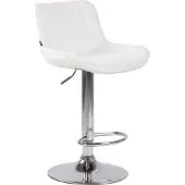 CLP barkruk Lentini, bekleed met kunstleer, draaibaar met hoogteverstelling | Kleur: wit. Frame: chroom
