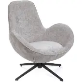 Homla - LUNAIRE Armchair - Swivel Velour Grey - 86x76x87 cm