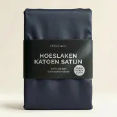Presence Hoeslaken Katoen Satijn Uni - Navy 180 x 210/220 cm
