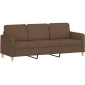 vidaXL 2-delige Loungeset met kussens stof bruin