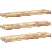 vidaXL Wandschappen 3 st zwevend 100x20x4 cm onbehandeld acaciahout