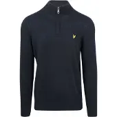 Lyle & Scott Half Zip Pullover Merinowol Navy | Donkerblauw | Maat XXL