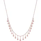 Luxenter Ketting met glanzende zirkonia en 18-karaats roségouden afwerking - Yaferth