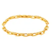 Luxenter Armband met glanzende zirkonia, afgewerkt met 18-karaats geelgoud - Dordel