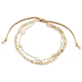 Luxenter armband, metaallegering athat met champagne zirkonia, 18K vergulde afwerking