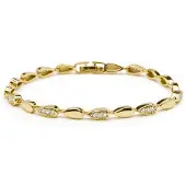 Luxenter Armband met schitterende zirkonia, afgewerkt in 18k geelgoud - Tanal