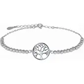Luxenter armband, 925 sterling zilver en gerhodineerde glanzende zirkonia, levensboom