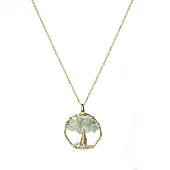 Luxenter Luxeketting, metaallegering budleia en natuurlijke aquamarijn 18K vergulde afwerking