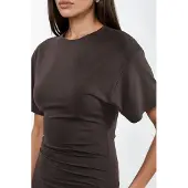 Busem Crew Neck Mini T-shirt Jurk met Drapé