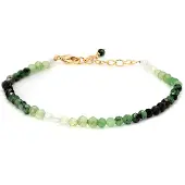 Luxenter Groene Kristal Armband Afgewerkt in 18K Geel Goud - Halok