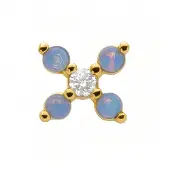 Luxenter Piercing met glanzende zirkonia, afgewerkt in 18k geelgoud - Acano