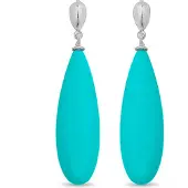 Luxenter oorbellen, 925 sterling zilver, adak en turkoois, gerhodineerd afgewerkt