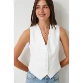 Happiness İstanbul Vrouwen geweven knoopsluiting gilet