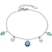 Luxenter armband in metaallegering en witte parel rhodiumafwerking - Sewi