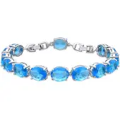 Luxenter Armband met zilveren afwerking en aquamarijn zirkoon - Nou