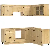 vidaXL Kast SKI 8 st HoningBruin Massief grenenhout