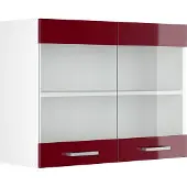 Vicco R-Line Glazen keukenkast – 80 cm Rode hoogglans