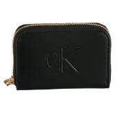 Calvin Klein Portemonnee 'BOLD CK MEDIUM ZIP AROUND Portafoglio' zwart