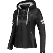 Rusty Stitches Super Joyce Hooded V2 Dames Motorfiets Leren Jas Maat