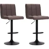 vidaXL Barkrukken 2 st stof taupe