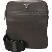 GUESS schoudertas Milano Crossbody Flat Deep Taupe donkerbruin