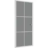 vidaXL Binnendeur 93x201,5 cm ESG-glas en aluminium wit