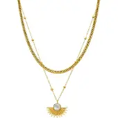 Luxenter collier met wit parelmoer 18K gouden afwerking - Sycu