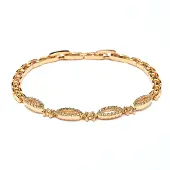 Luxenter Armband met glanzende zirkonia, afgewerkt in 18-karaats geelgoud - Velself