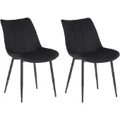 CLP Rahden Set van 2 Eetkamerstoelen - Fluweel zwart