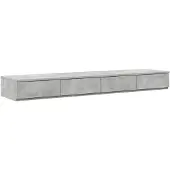 vidaXL Opbergbedframe met lade Beton Grijs 150 cm Bewerkt hout
