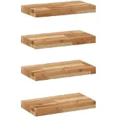 vidaXL Wandschappen 4 st zwevend olieafwerking 40x20x4 cm acaciahout