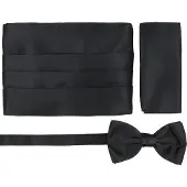 Suitable Cumberband Strik Pochet Set Zwart -