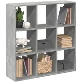 vidaXL Kamerscherm / boekenkast 102x29x103,5 cm hout betongrijs
