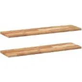 vidaXL Wandschappen 2 st zwevend olieafwerking 80x20x2 cm acaciahout