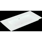 Villeroy & Boch Villeroy en Boch Venticello meubelwastafel met wasbak midden met 1 kraangat doorgestoken 100x50cm (geschikt voor 3 kraangaten) met overloop ceramic+ wit