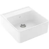 Villeroy & Boch - Keramische spoelbak 63x60 cm incl. afvoergarnituur, CeramicPlus, alpine wit 632061R1